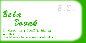 bela dovak business card